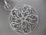 ESTATE EXTRA LARGE 2.30CT DIAMOND 14K WHITE GOLD 3D OPEN FILIGREE FLOWER PENDANT