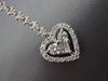 ESTATE LONG 2.25CT DIAMOND 14KT WHITE GOLD 3D HEART LOVE HALO HANGING EARRINGS