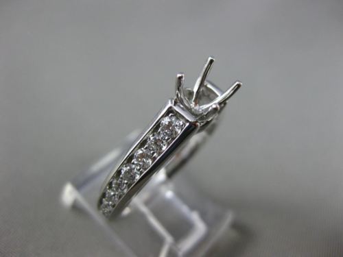ESTATE .62CT DIAMOND 14KT WHITE GOLD 4 PRONG CHANNEL SEMI MOUNT ENGAGEMENT RING