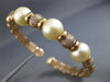 ESTATE LARGE .70CT DIAMOND & AAA SOUTH SEA PEARL 14KT ROSE GOLD BANGLE BRACELET