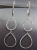 ESTATE LARGE .90CT DIAMOND 18KT WHITE GOLD 3D GRADUATING PEAR HANGING EARRINGS