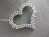 ESTATE LARGE 2.0CT ROUND CUT DIAMOND 14KT WHITE GOLD 3D OPEN HEART LOVE NECKLACE