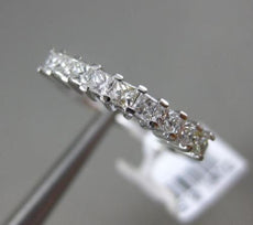 ESTATE .50CT PRINCESS DIAMOND 14K WHITE GOLD 3D 9 STONE WEDDING ANNIVERSARY RING