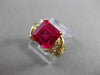 ANTIQUE 2.60CT DIAMOND & RUBELLITE 14KT YELLOW GOLD 3D FILIGREE FUN RING #23930