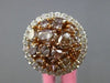 ESTATE LARGE 2.91CT MULTI COLOR DIAMOND 18KT 2 TONE GOLD MULTI SHAPE ROUND RING