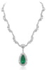 LARGE 14.97CT AAA EMERALD 18KT 2 TONE GOLD CLASSIC PEAR SHAPE ETERNITY NECKLACE
