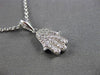 ESTATE .28CT DIAMOND 14KT WHITE GOLD CHAMSA HAND OF GOD FLOATING PENDANT #24457