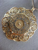 ANTIQUE EXTRA LARGE 14KT ROSE GOLD CLASSIC FLOWER CIRCLE FILIGREE PENDANT #21874