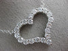 ESTATE LARGE 2.0CT ROUND CUT DIAMOND 14KT WHITE GOLD 3D OPEN HEART LOVE NECKLACE