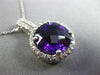 ESTATE LARGE 5.49CT DIAMOND & AMETHYST 14KT WHITE GOLD FILIGREE FLOATING PENDANT