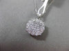 ESTATE .58CT DIAMOND 18KT WHITE GOLD FILIGREE CLUSTER FLOATING PENDANT & CHAIN