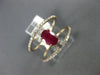 ESTATE LARGE 1.25CT ROUND DIAMOND & AAA OVAL CUT RUBY 14KT ROSE GOLD 3D FUN RING