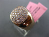 ESTATE WIDE .67CT PINK DIAMOND 18KT ROSE GOLD CLASSIC ROUND CLUSTER UNISEX RING