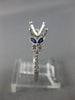 ESTATE .31CT DIAMOND & AAA SAPPHIRE 14K WHITE GOLD 3D SEMI MOUNT ENGAGEMENT RING