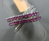 ESTATE 1.31CT DIAMOND & PINK SAPPHIRE 14KT WHITE GOLD MULTI ROW CRISS CROSS RING