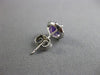 ESTATE 1.02CT DIAMOND & AAA AMETHYST 14KT WHITE GOLD ROUND HALO STUD EARRINGS