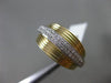 ESTATE .28CT DIAMOND 14KT WHITE & YELLOW GOLD 3D MULTI ROW RIDGED RING 10mm WIDE