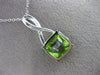 ESTATE 3.62CT DIAMOND & PERIDOT 14KT WHITE GOLD SQUARE INFINITY FLOATING PENDANT