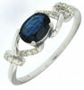 ESTATE 1.12CT DIAMOND & AAA SAPPHIRE 14KT WHITE GOLD 3D OVAL & ROUND FUN RING
