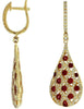 ESTATE 2.24CT DIAMOND & AAA RUBY 14KT YELLOW GOLD 3D TEAR DROP HANGING EARRINGS