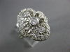 ESTATE WIDE .54CT DIAMOND 14KT WHITE GOLD FILIGREE THREE STONE ANNIVERSARY RING