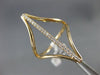 ESTATE EXTRA LARGE .12CT DIAMOND 14KT ROSE GOLD 3D V SHAPE TRIANGULAR BAR RING