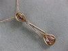 ESTATE 1.57CT DIAMOND & AAA RUBY 14KT ROSE GOLD 3D TEAR DROP FLOATING PENDANT