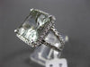 ESTATE LARGE 8.35CT DIAMOND & AAA GREEN AMETHYST 14K WHITE GOLD DOUBLE BAND RING