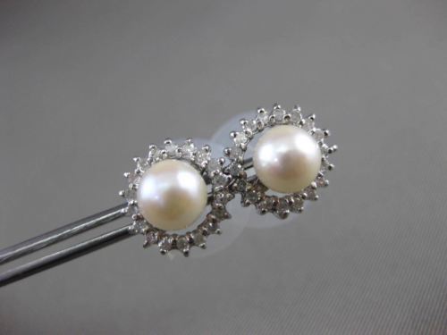 ESTATE .51CT DIAMOND & SOUTH SEA PEARL 14KT WHITE GOLD JACKET CLASSIC EARRINGS