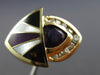 ESTATE LARGE 1.65CT DIAMOND AAA AMETHYST & ENAMEL 14K YELLOW GOLD 3D RING #26464