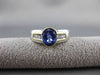 ESTATE 1.72CT DIAMOND & AAA SAPPHIRE 14KT TWO TONE GOLD 3D ENGAGEMENT RING #3379