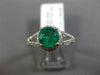 ESTATE 1.39CT DIAMOND & AAA COLOMBIAN EMERALD 14KT WHITE GOLD 3D ENGAGEMENT RING