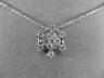 ESTATE .66CT DIAMOND 18KT WHITE GOLD 3D FLOWER CLUSTER OCTAGON FLOATING PENDANT