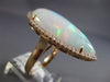 ESTATE EXTRA LARGE 8.53CT DIAMOND & AAA OPAL 14KT ROSE GOLD TEAR DROP HALO RING