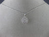 ESTATE .50CT DIAMOND 14KT WHITE GOLD 3D SOLITAIRE CLUSTER HALO FLOATING PENDANT