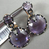 ESTATE LARGE 1.08CT DIAMOND & AMETHYST 14K ROSE GOLD HALO ROUND CLIP ON EARRINGS