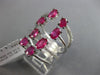 ESTATE EXTRA LARGE 2.04CT DIAMOND & AAA RUBY 14KT WHITE GOLD MULTI ROW OVAL RING