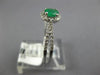 ESTATE .54CT DIAMOND & AAA EMERALD 14KT WHITE GOLD 3D OVAL HALO FRIENDSHIP RING