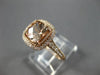 ESTATE LARGE 1.40CT DIAMOND & AAA MORGANITE 14KT ROSE GOLD HALO ENGAGEMENT RING