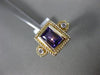 ESTATE .98CT DIAMOND & AAA AMETHYST 14KT YELLOW GOLD 3 STONE FILIGREE FUN RING