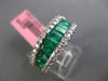 WIDE 2.16CT DIAMOND & AAA EMERALD 18KT WHITE GOLD SEMI ETERNITY ANNIVERSARY RING