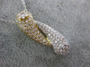 LARGE 2.46CT DIAMOND 18K WHITE & YELLOW GOLD 3D DOUBLE LUCKY HORN FLOWER PENDANT