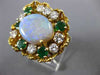 ESTATE EXTRA LARGE 8.80CT DIAMOND AAA OPAL & EMERALD 18K YELLOW GOLD 3D FUN RING