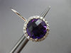 ESTATE LARGE 6.17CT DIAMOND & AMETHYST 14KT WHITE GOLD FILIGREE HANGING EARRINGS