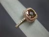 ESTATE 1.64CT DIAMOND & AAA MORGANITE 14K ROSE GOLD CUSHION SQUARE HALO FUN RING