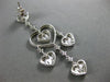 ESTATE LARGE 3.48CT DIAMOND 18KT WHITE GOLD MULTI HEART CHANDELIER LOVE EARRINGS