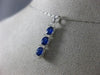 ESTATE .85CT DIAMOND & AAA SAPPHIRE 14KT WHITE GOLD PAST PRESENT FUTURE PENDANT