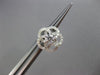 ESTATE .74CT ROUND DIAMOND 18KT WHITE GOLD 3D FLOWER SOLITAIRE STUD EARRINGS VVS