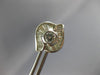 ESTATE .88CT WHITE & FANCY YELLOW DIAMOND 18KT WHITE GOLD EVIL EYE STUD EARRINGS