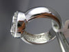 ESTATE LARGE .83CT DIAMOND & SAPPHIRE 14K WHITE GOLD BEZEL HALO ENGAGEMENT RING